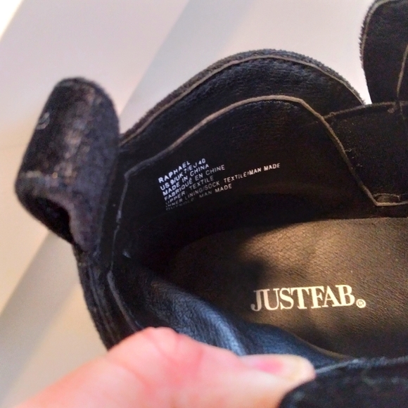 Just Fab Velvet-like Black Ankle Boots Size 9 - Picture 6 of 6